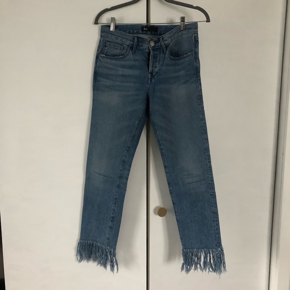 3x1 WM3 Straight Crop Fringe Jeans - Picture 4 of 7